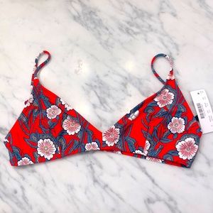 J. Crew french bikini top in bold floral pattern